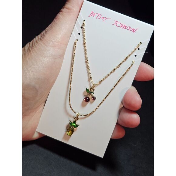 Betsey Johnson gold tone necklace set - Picture 1 of 8